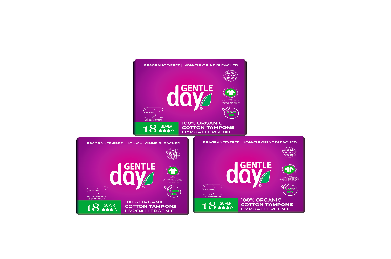 3 Packs of 100 ORGANIC COTTON TAMPONS Super Size